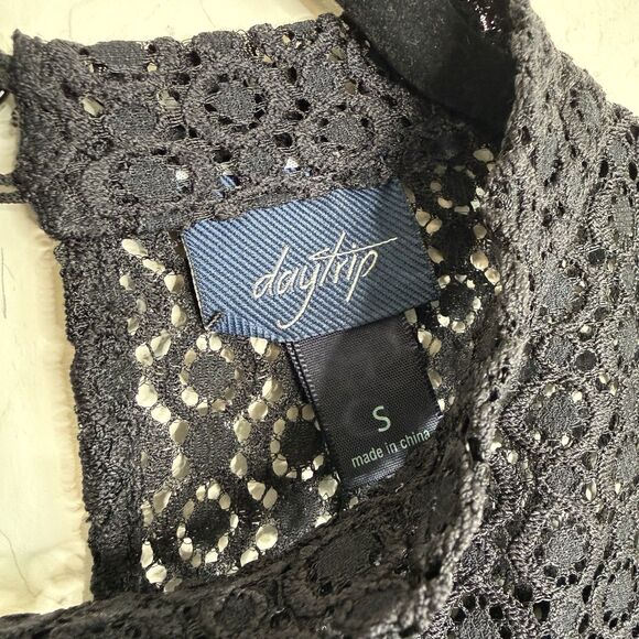 Buckle Daytrip Sheer Black Lace Top Small Fairy Grunge Whimsigoth Dark Coquette - Picture 8 of 15